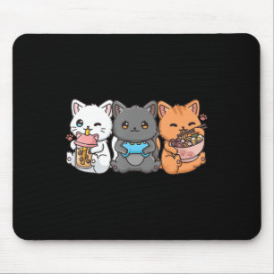 Anime Boba Tea Bubble Tee Gaming Gamer Ramen Cat Mousepad