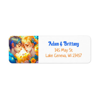Anime Boy and Girl Floral Couple Themed