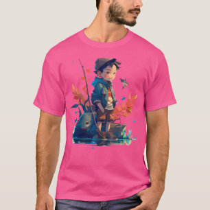 Anime Boy Fishing Niedlich Fishing Anime T-Shirt