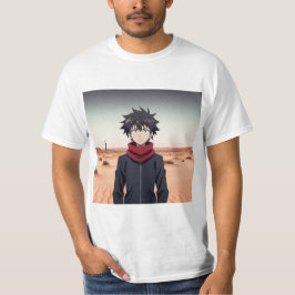 Anime Boy Standing in Desert Landscape – Anime Adv T-Shirt
