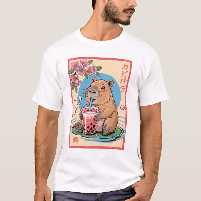 Anime Capybara Graphic T-Shirts Kawaii Japanischer (Vorderseite)