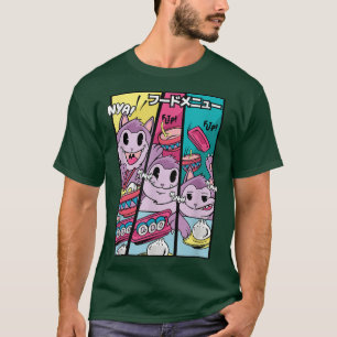 Anime Cat Eating Japanisch Food Ramen Noodles Sush T-Shirt