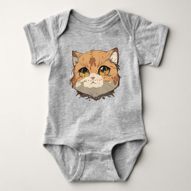 Anime Cat Face Baby Strampler (Vorderseite)