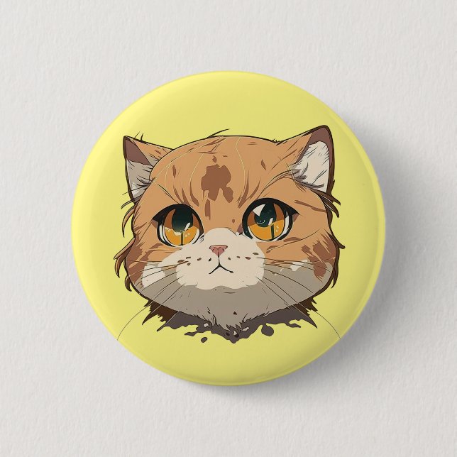 Anime Cat Face Button (Vorderseite)