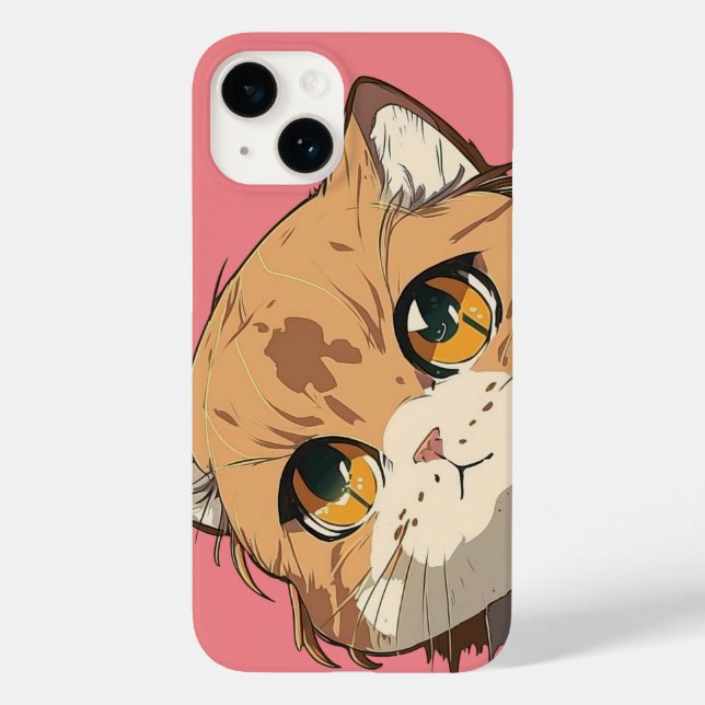 Anime Cat Face Case-Mate iPhone Hülle (Rückseite)