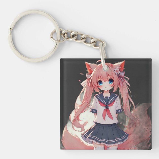 Anime cat girl schlüsselanhänger (Vorderseite)