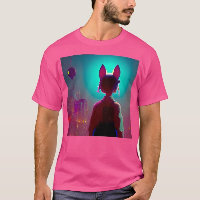 Anime Cat Girl T-Shirt (Vorderseite)