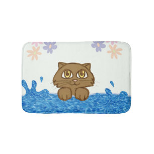 Anime Cat im Wasser Badematte