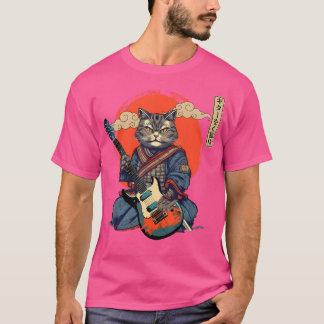 Anime Cat Japanisch Samurai Tattoo Kawaii Ninja Gu T-Shirt