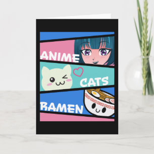 Anime Cats Ramen Manga Cosplay Japan Kawaii Gesche Karte