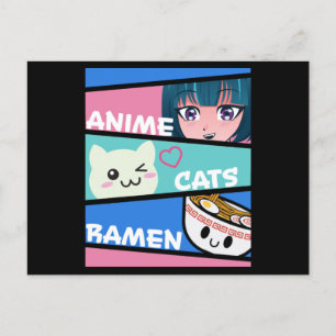 Anime Cats Ramen Manga Cosplay Japan Kawaii Gesche Postkarte