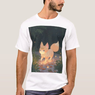 Anime Celestial Fox im Sternenwald T-Shirt