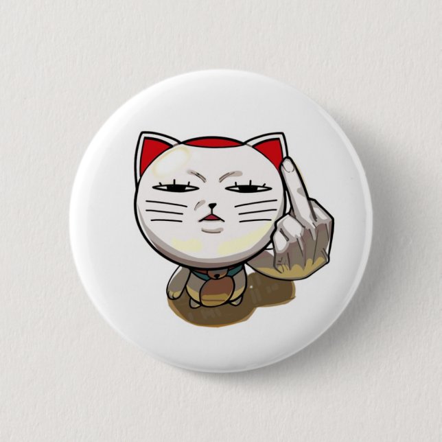 Anime Character Funny Gezeichnet Button (Vorderseite)