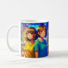 Anime Characters Colorful Art Kaffeetasse