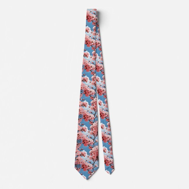Anime Cherry Blossom Floral Krawatte (Vorderseite)