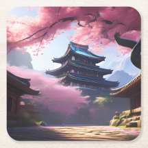 Anime Cherry Blossom & Tranquil Pagoda Landschaft
