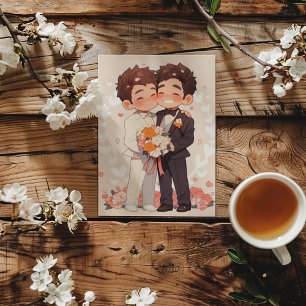 Anime Chibi Boys Gay Wedding Einladung