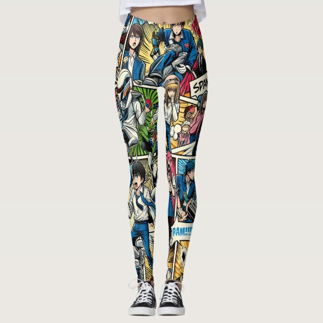 Anime Chic: Trendy Manga Style Leggings (Vorderseite)