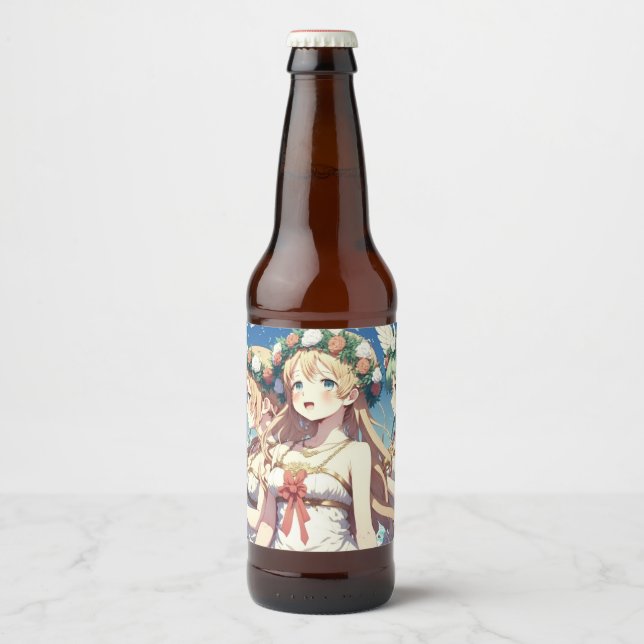 Anime Chor Bierflaschenetikett (Vorderseite)