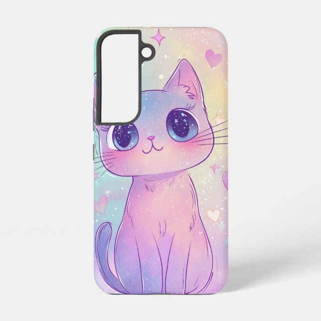 Anime Cosmic Cat Phone Case Samsung Galaxy Hülle (Rückseite)