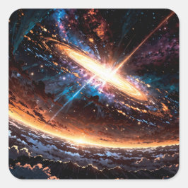 Anime cosmic event quadratischer aufkleber