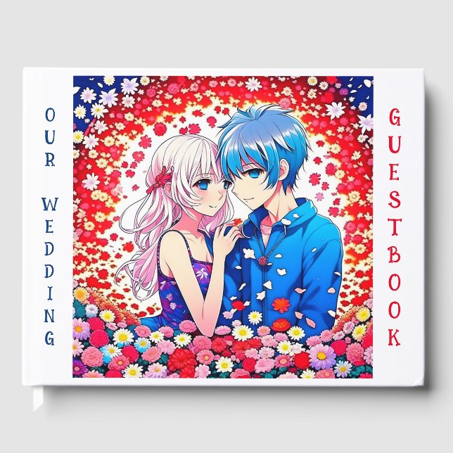 Anime Couple hielt unsere Hochzeit für wichtig Gästebuch (Vorderseite)