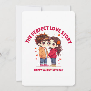Anime Couple "Perfect Liebe Story" Valentinstag Feiertagskarte