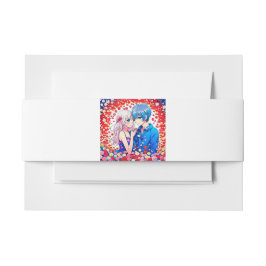 Anime Couple Red Wedding Themed Einladungsbanderole