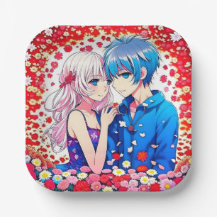 Anime Couple Unique Wedding Pappteller