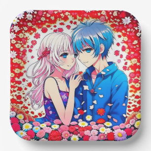Anime Couple Unique Wedding Pappteller