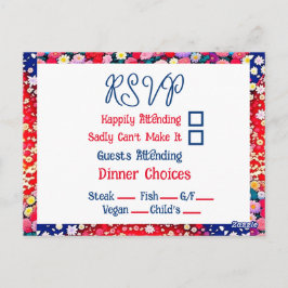 Anime Couple Unique Wedding RSVP Postkarte