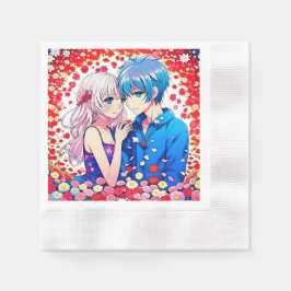 Anime Couple Unique Wedding Serviette