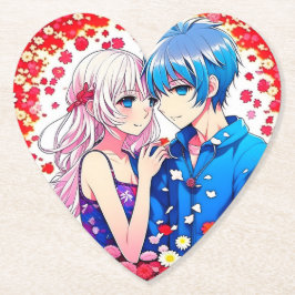 Anime Couple Unique Wedding Untersetzer