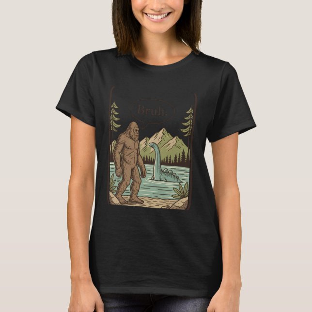 Anime Cryptid Bruh. Retro Sasquatch & Nessie, Otak T-Shirt (Vorderseite)
