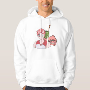 Anime-Dämonenjunge mit Matcha-Erdbeer-Bubble-Tea Hoodie