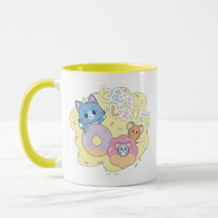 Anime Donut freut sich mit Tom, Jerry und Tuffy Tasse