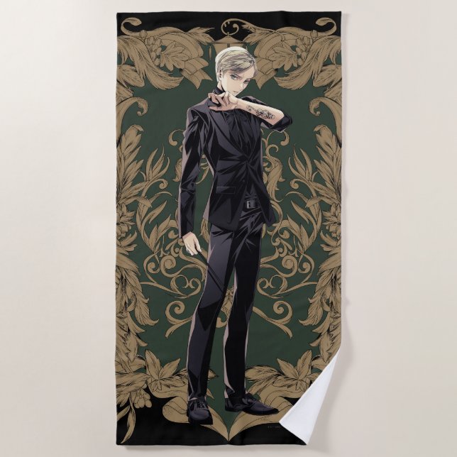Anime Draco Malfoy Verziert Frame Strandtuch (Vorderseite)