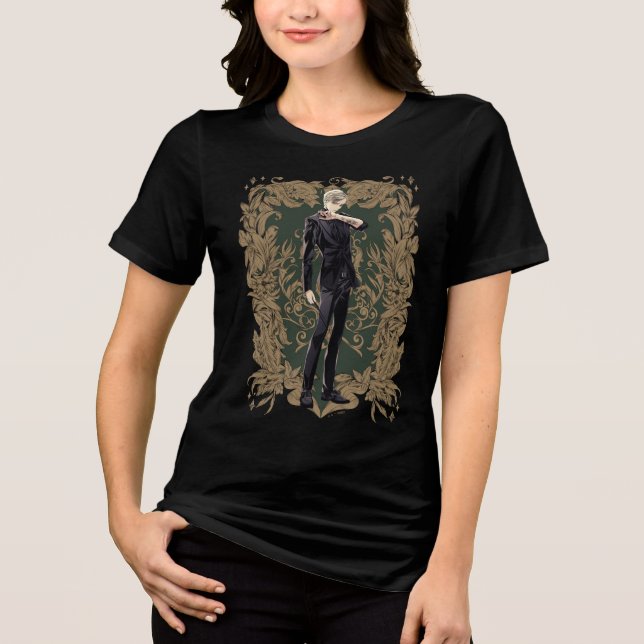 Anime Draco Malfoy Verziert Frame Tri-Blend Shirt (Vorderseite)