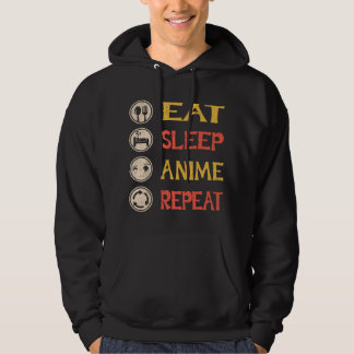 Anime Essen Schlafen Wiederholen Anime T Geschenk Hoodie