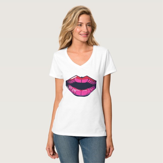 "Anime Expression: Closeup of a Man's Mouth" T-Shirt (Vorderseite Vollansicht)
