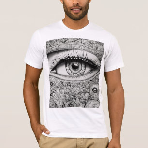 Anime Eyes Blackwork Tattoo Stencil T - Shirt