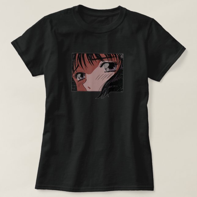 Anime Eyes Girl Japan Indie Aesthetic Japanese T-Shirt (Design vorne)