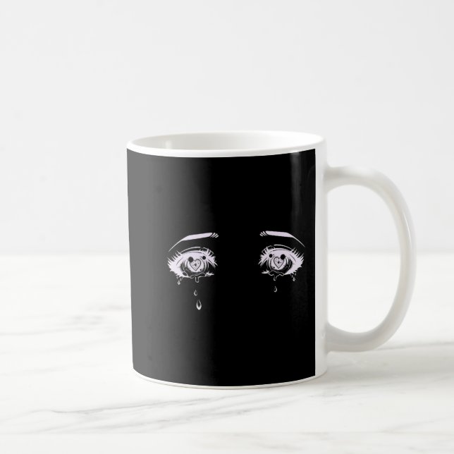 Anime Eyes Pastel Goth Ästhetisches T-Shirt Kaffeetasse (Rechts)