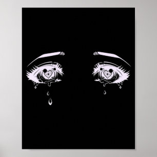 Anime Eyes Pastel Goth Ästhetisches T-Shirt Poster