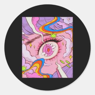 Anime Eyes Pastel Kawaii Egirl Ästhetisch Japanisc Runder Aufkleber