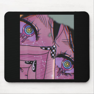 Anime Eyes Pastel Kawaii Girl Aesthetic Japanese O Mousepad