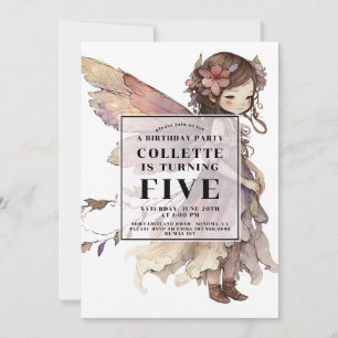 Anime Fairy Girl's 5. Geburtstagsparty Einladung