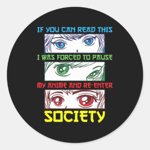 Anime Fan Anime Phrase Fun Anime Lover Runder Aufkleber