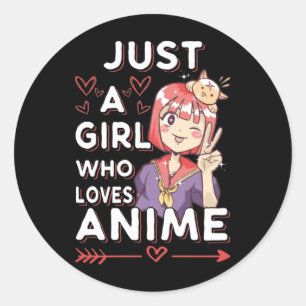 Anime Fan Girl Otaku Japanisch Manga Lover Runder Aufkleber