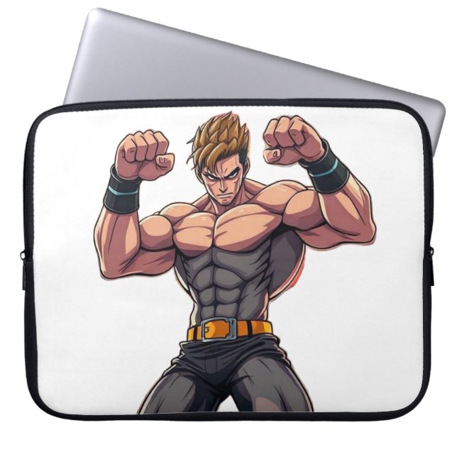 Anime Fighter Laptopschutzhülle (Vorderseite)